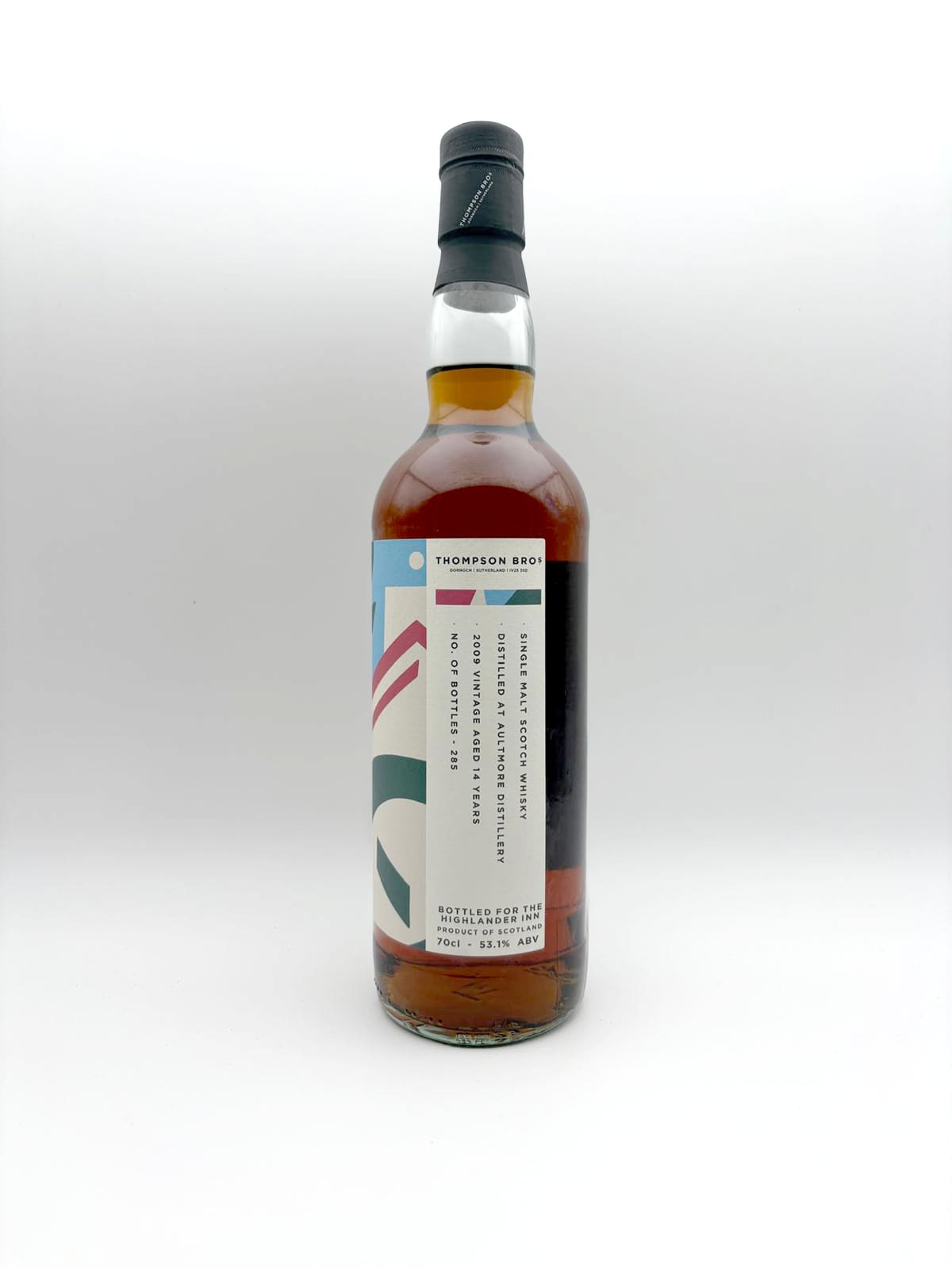 Aultmore 2009 whisky bottle, view 2